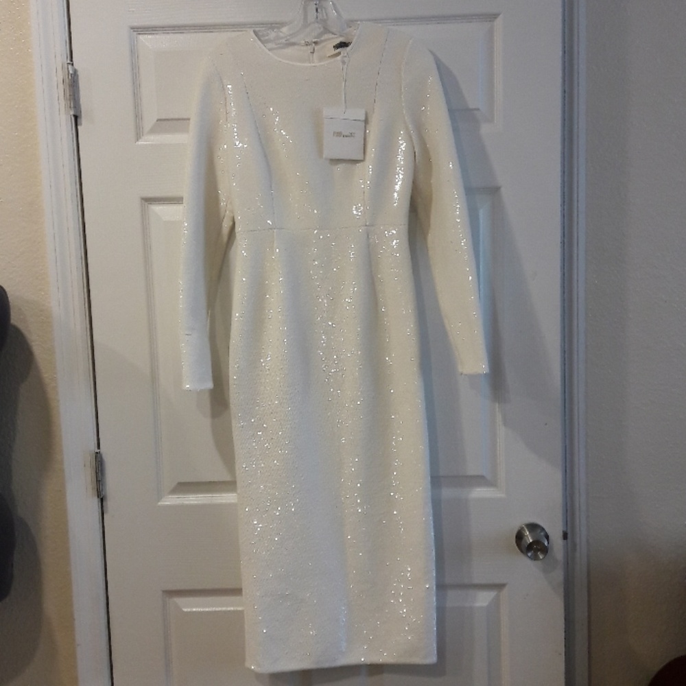 Diane von Furstenberg White Sequin Dress